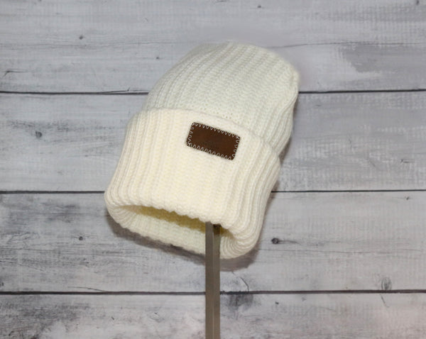 Adult Acrylic Ribbed Cuff in Cream