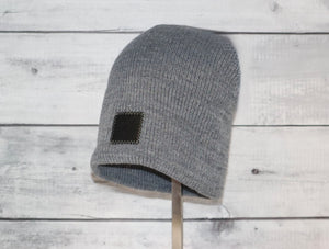 Adult Acrylic/Wool Beanie in Gray