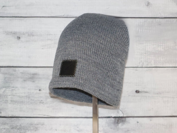 Adult Acrylic/Wool Beanie in Gray