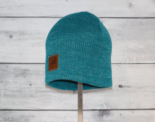Adult Acrylic/Wool Beanie in Teal Blue