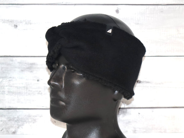 Adult High Piled Fleece Knotted Headband in Black