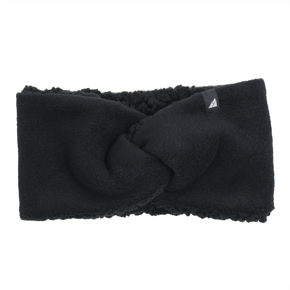 Adult High Piled Fleece Knotted Headband in Black