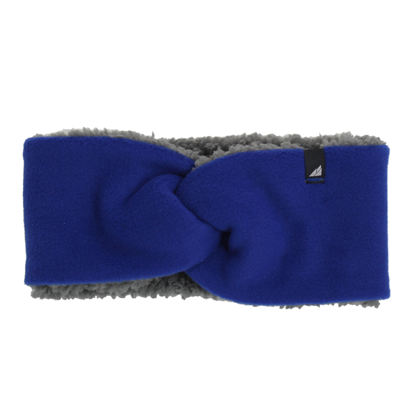 Adult High Piled Fleece Knotted Headband in Blue