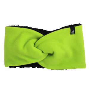 Adult High Piled Fleece Knotted Headband in Lime Green