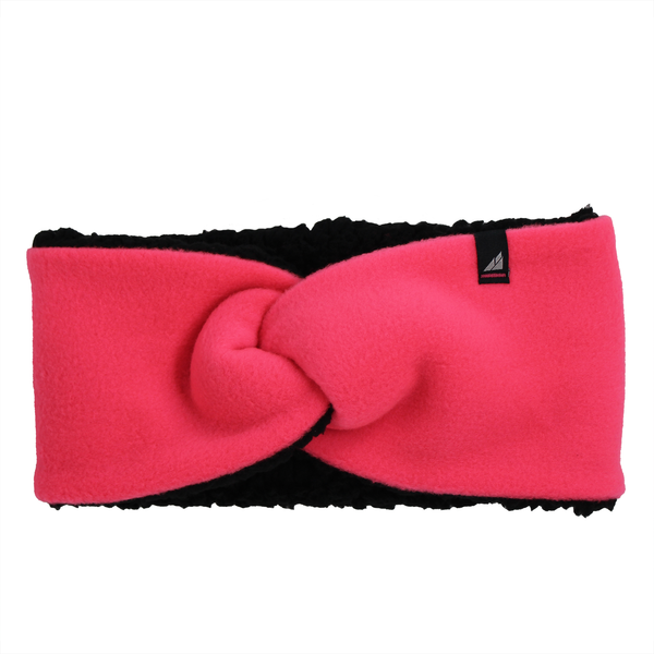 Adult High Piled Fleece Knotted Headband in Neon Pink