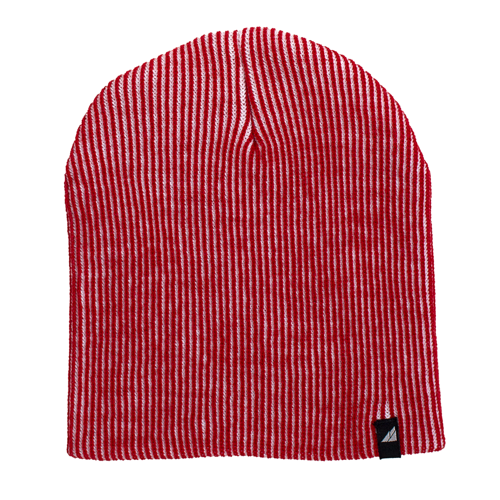 Adult Acrylic Beanie Red and White Blended