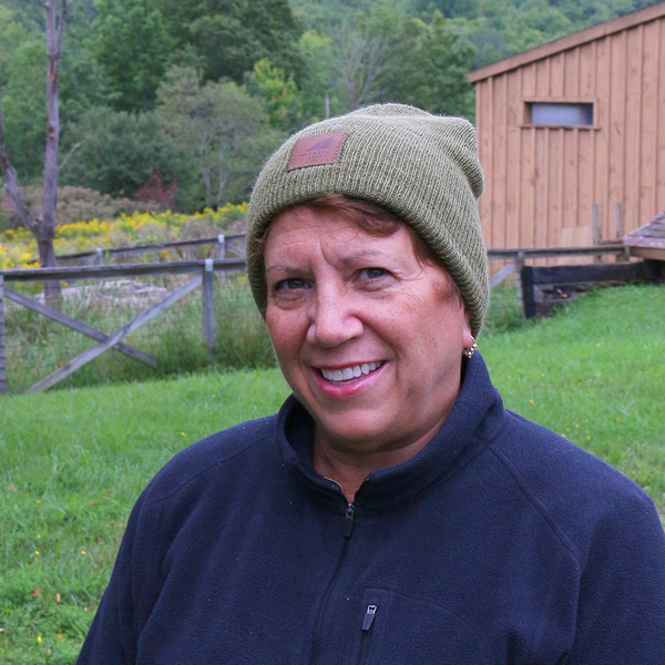 Model Wearing Adult Acrylic/Wool Beanie in Green
