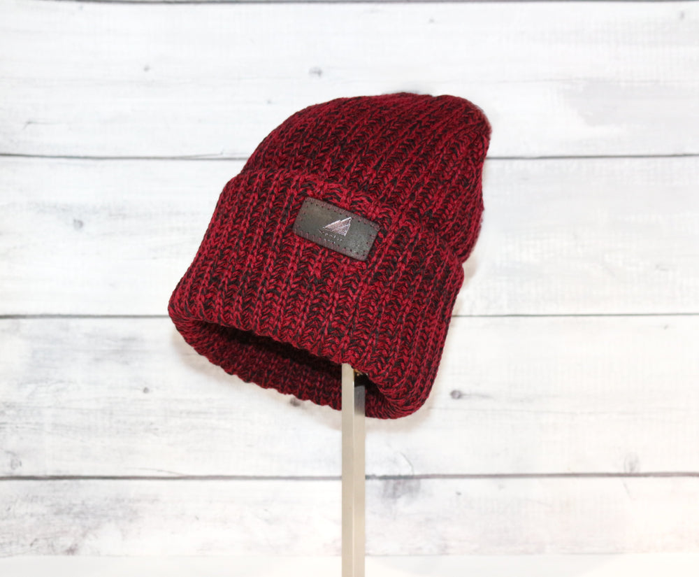 Adult Acrylic Ribbed Cuff in Red and Black 