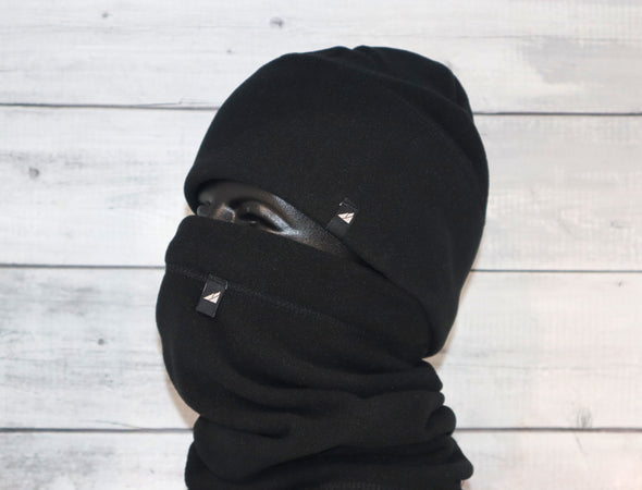 Adult Fleece Cap and Gaiter Set in Black