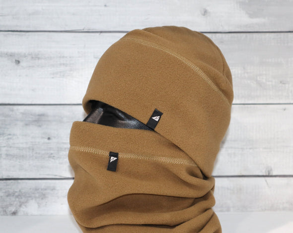 Adult Fleece Cap and Gaiter Set in Brown