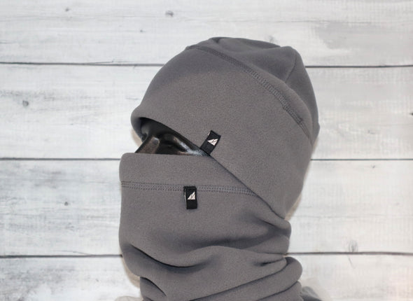 Adult Fleece Cap and Gaiter Set in Gray