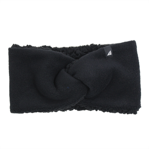 Adult High Piled Fleece Knotted Headband in Black 