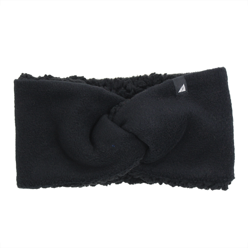 Adult High Piled Fleece Knotted Headband in Black 
