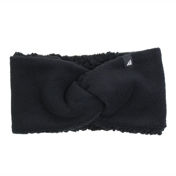 Adult High Piled Fleece Knotted Headband in Black 