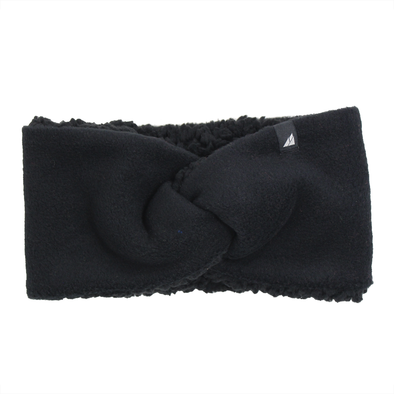 Adult High Piled Fleece Knotted Headband in Black 