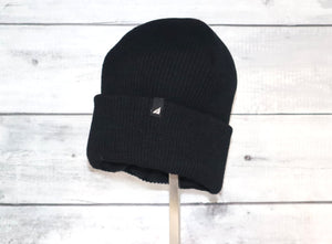 Adult Versatile Wool Watch Cap in Black