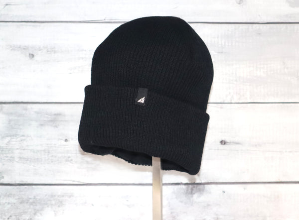 Adult Versatile Wool Watch Cap in Black