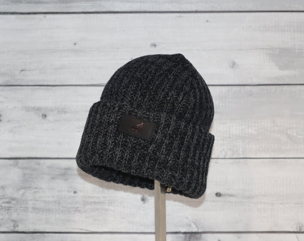 Child Acrylic Ribbed Cuff in Black and Gray