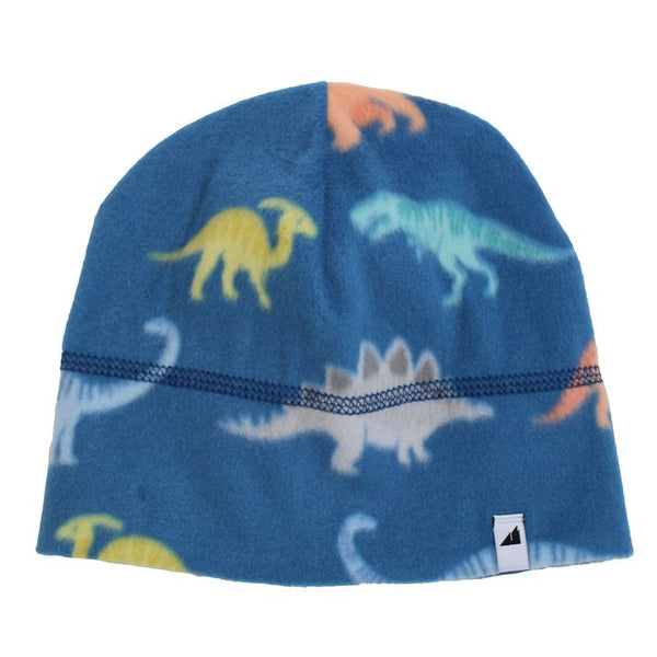 Child Fleece Cap in Blue Dino