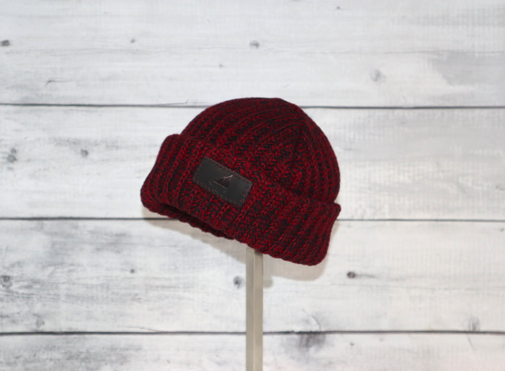 Infant Acrylic Ribbed Cuff in Red and Black