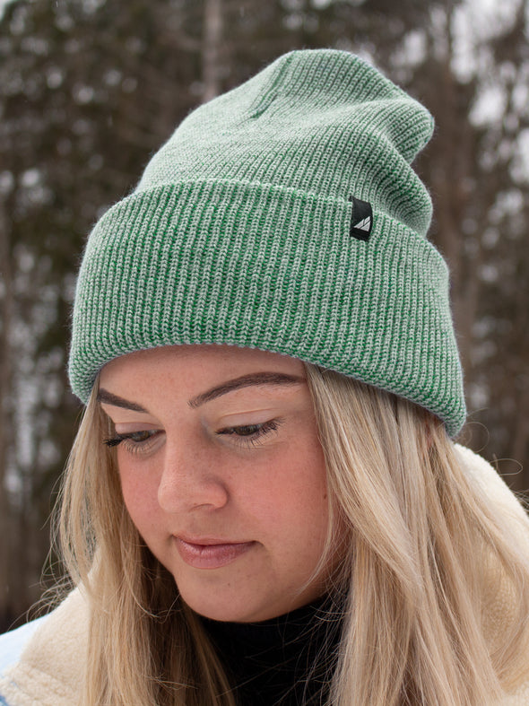 Model Wearing Adult Acrylic Cuff in Green and Gray
