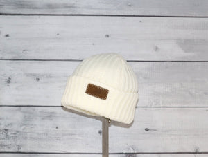 Toddler Acrylic Ribbed Cuff in White