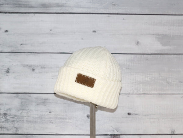Toddler Acrylic Ribbed Cuff in White