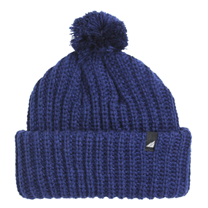 Toddler Acrylic Ribbed Cuff with Matching Pom in Navy