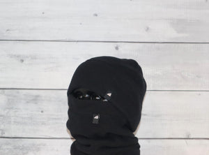 Toddler Fleece Cap and Gaiter Set in Black