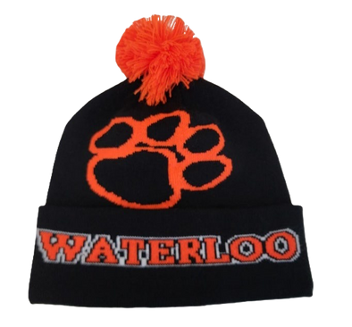 Waterloo Cuffed Hat with Paw Print and Pom