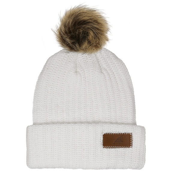 Adult Cotton Cuff Hat with Pom