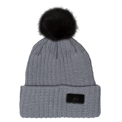 Adult Cotton Cuff Hat with Pom