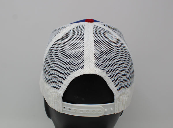 Adult Baseball Cap in Red, White, and Blue - Back of Hat