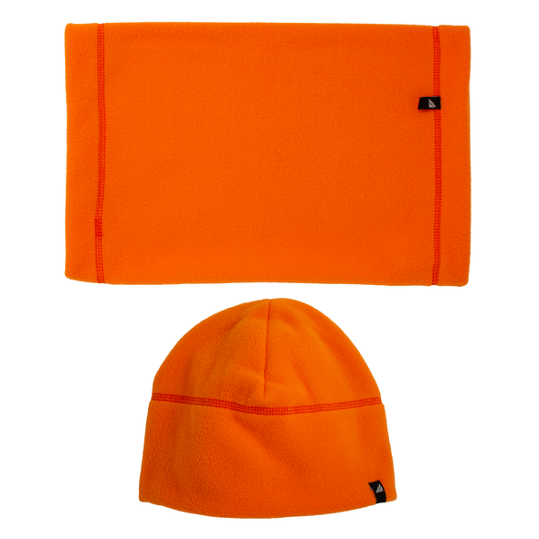 Adult Fleece Cap and Gaiter Set in Neon Orange