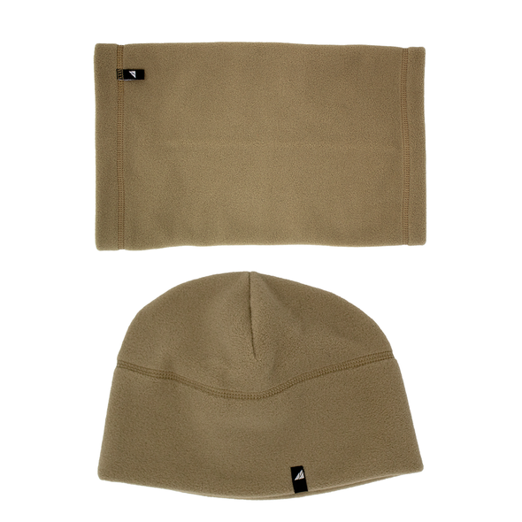 Adult Fleece Cap and Gaiter Set in Tan