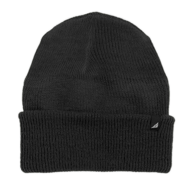 Adult Wool Watch Cap with Fleece Lining in Black
