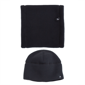 Child Fleece Cap and Gaiter Set in Black