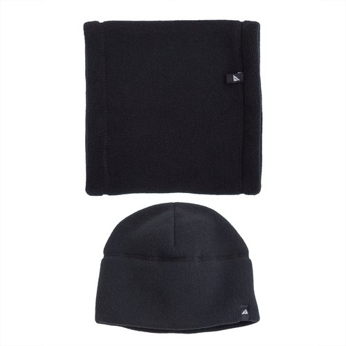 Child Fleece Cap and Gaiter Set in Black