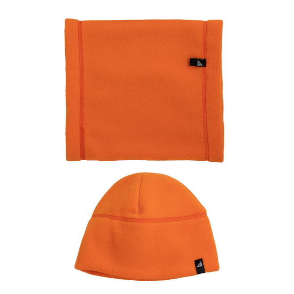 Child Fleece Cap and Gaiter Set in Orange