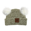 Infant Cotton Cuff Hat with Double Poms Sale