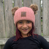 Child Cotton Cuff Hat with Double Poms