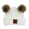 Toddler Cotton Cuff Hat with Double Poms
