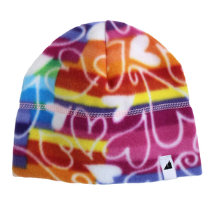 Toddler Fleece Cap in Rainbow Heart